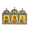 Икона "Тройная" 13х9 см, золотистая