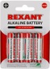 Rexant 30-1027 ∙ Алкалиновая батарейка AA/LR6 1,5 V 4 шт. блистер REXANT ∙ кратно 4 шт
