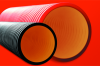 Двустенная труба ПНД жесткая для кабельной канализации д.160мм, SN8, 750Н, 5,70м, цвет красный DKC 160916-8K57