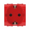 Электрическая розетка, с заземлением, со шторками, красная, 2 мод. DKC 76482R