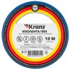 Kranz KR-09-2005 ∙ Изолента ПВХ KRANZ 0.13х15 мм, 10 м, синяя (10 шт./уп.) ∙ кратно 10 рулон