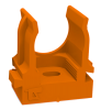 PR13.0151 ∙ Крепеж-клипса для труб для монтажного пистолета оранжевая d16 мм (100шт/1100шт уп/кор) Промрукав