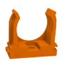 PR13.0154 ∙ Крепеж-клипса для труб для монтажного пистолета оранжевая d32 мм (25шт/500шт уп/кор) Промрукав